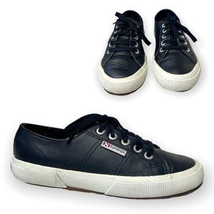 Black Leather SUPERGA sneakers Size 6